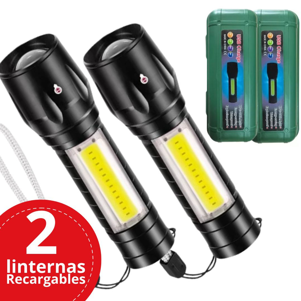 2 Mini Linternas Led Recargables Lumenes