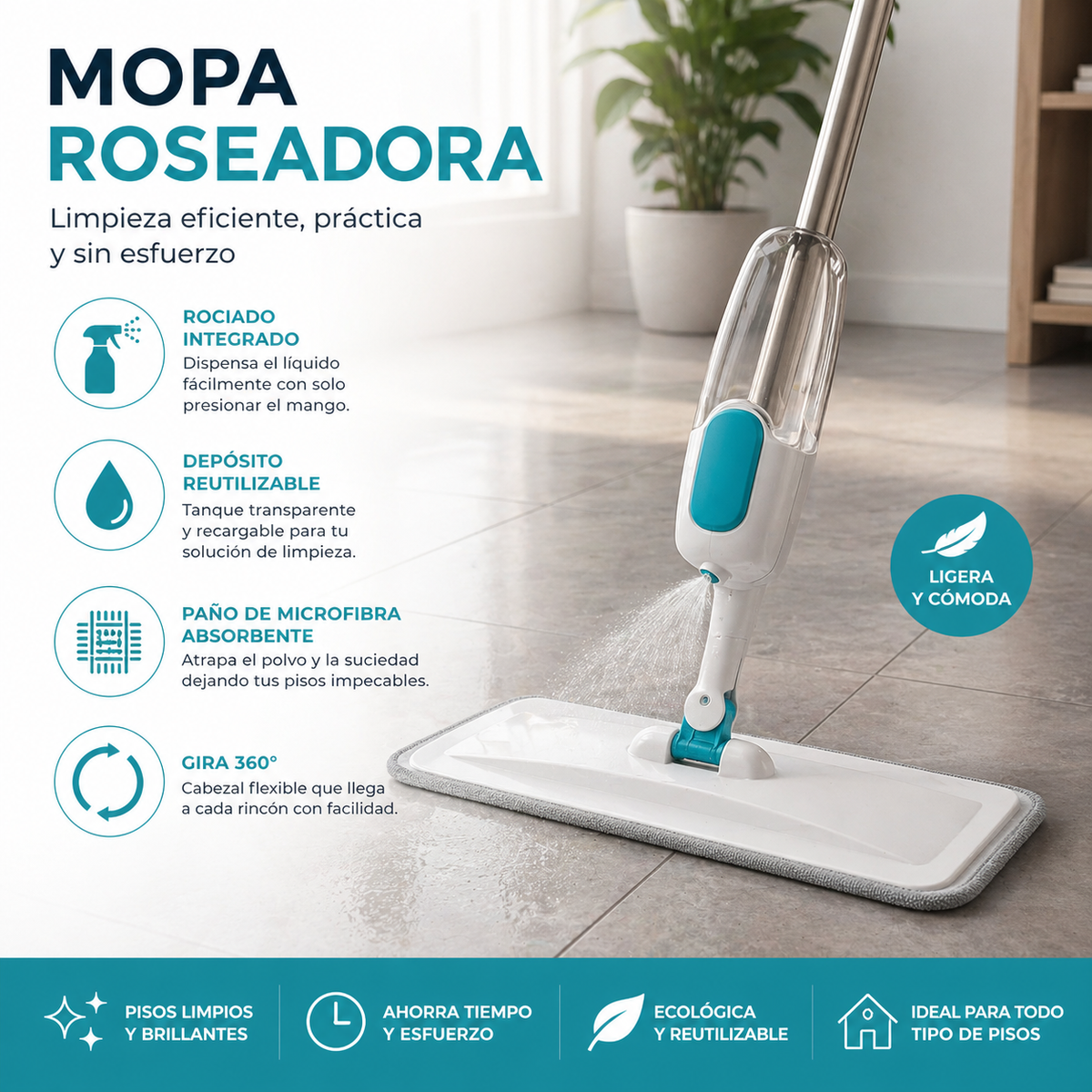 Mopa Limpiador Rociador Trapeador