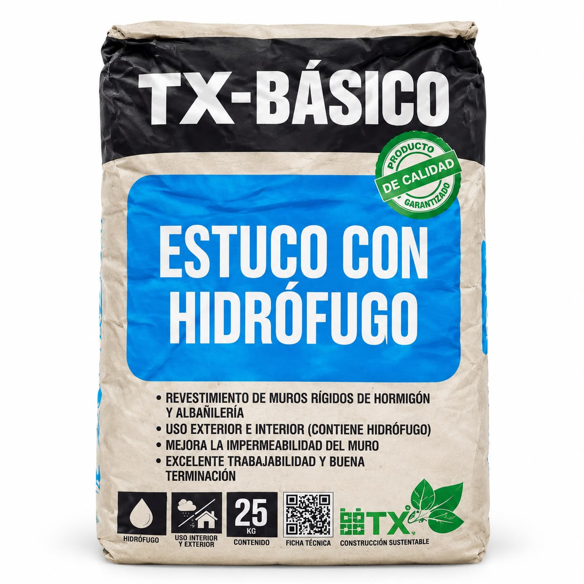 Mortero Estuco Hidrófugo TX-Basico 25 kg
