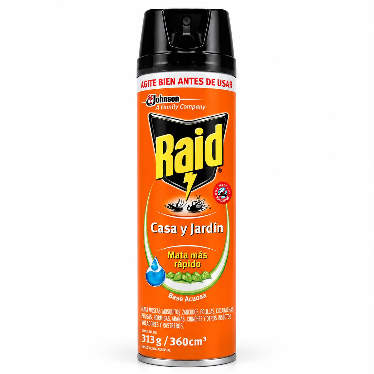 Insecticida Raid Casa y Jardín Base Acuosa 360 cm³