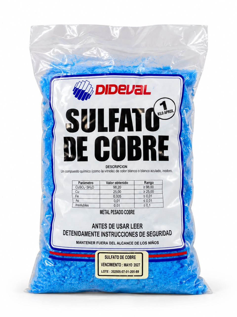 Sulfato de Cobre Dideval – 1 kg