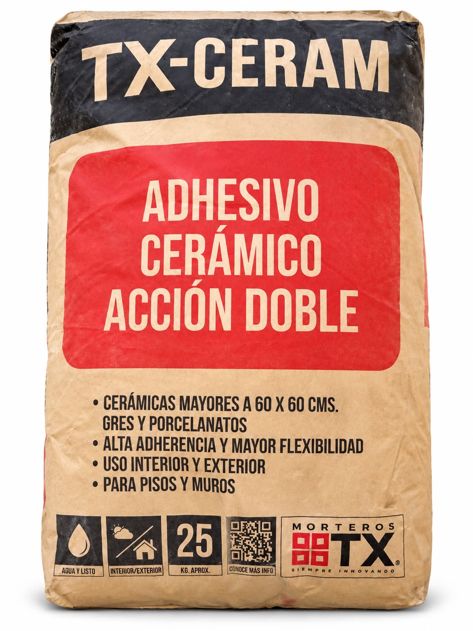 Adhesivo Cerámico TX-CERAM Acción Doble 25 kg