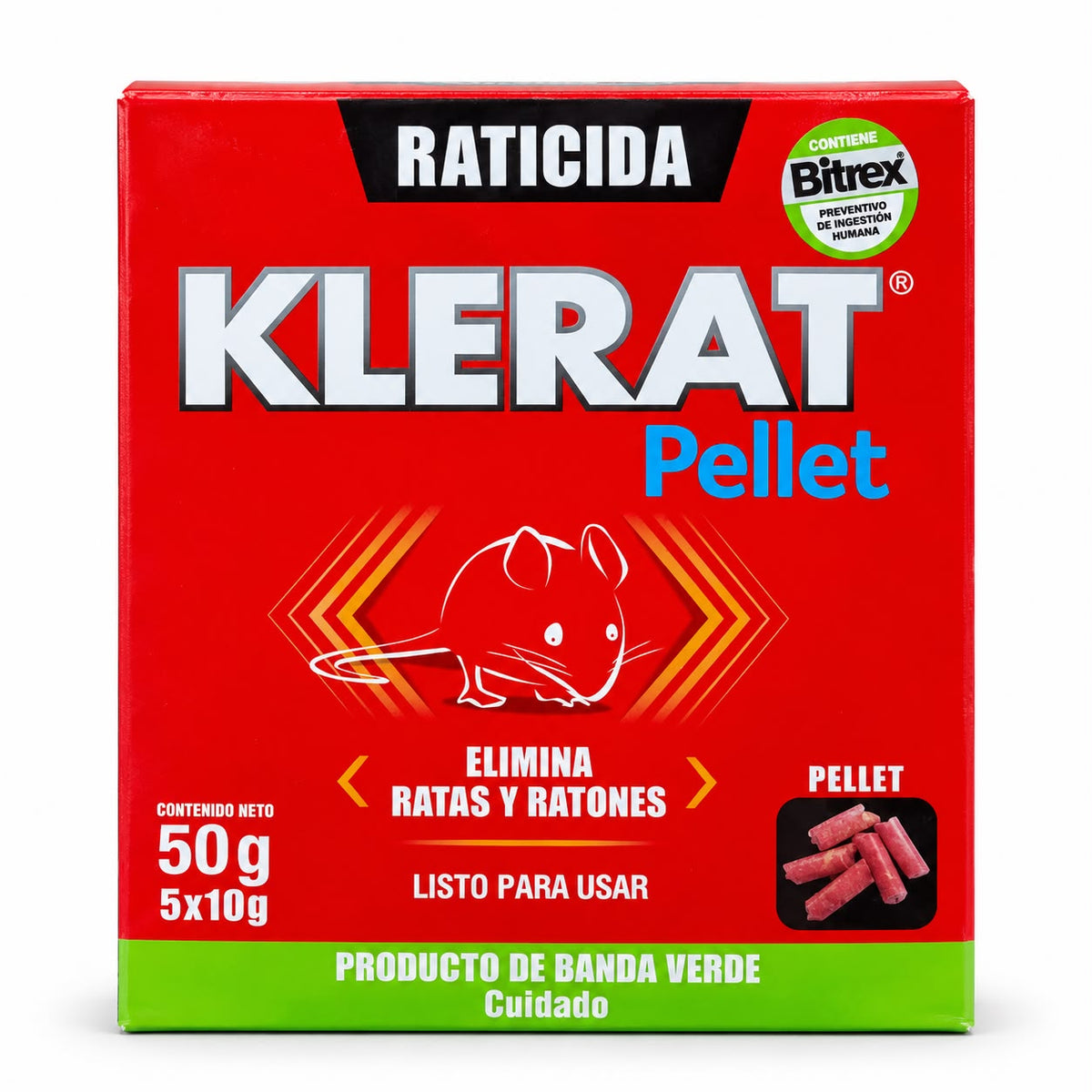 Raticida Klerat Pellet 50 g – 5 unidades de 10 g