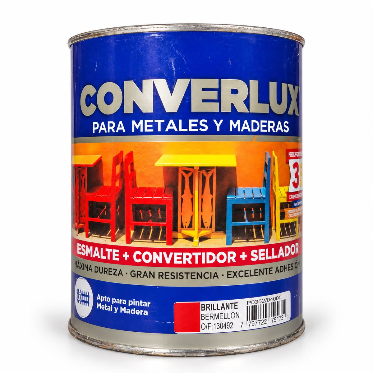 Esmalte Converlux 3 en 1 Bermellón 1 Litro