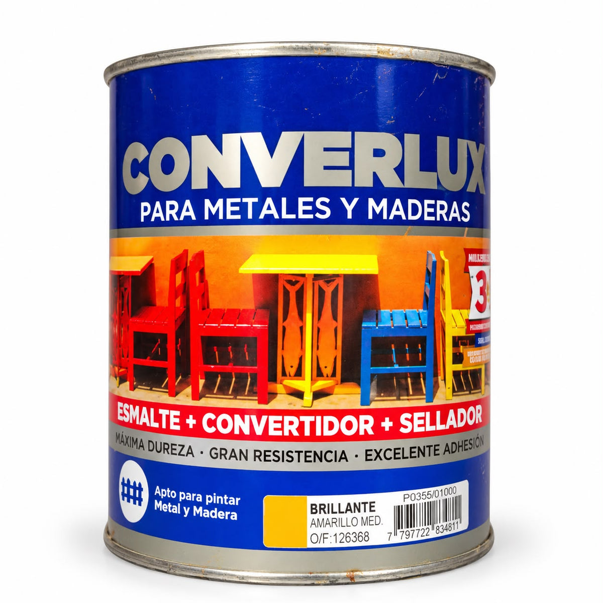Esmalte Converlux 3 en 1 Amarillo Medio 1 Litro