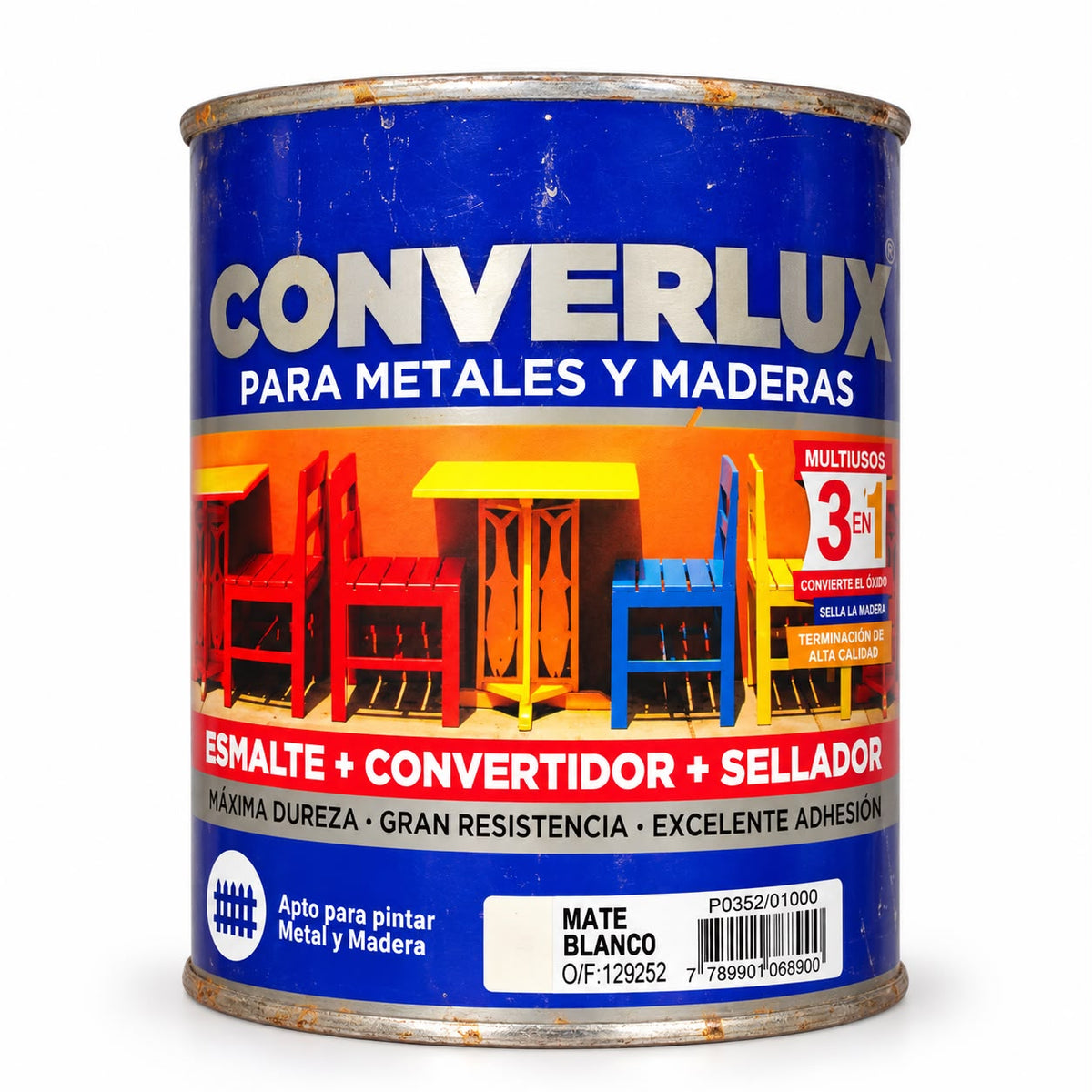 Esmalte Converlux 3 en 1 Mate Blanco 1 Litro